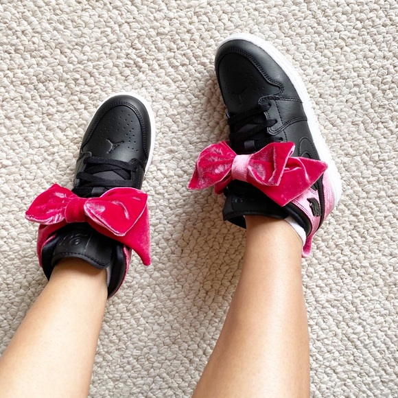 jordans with velvet bow